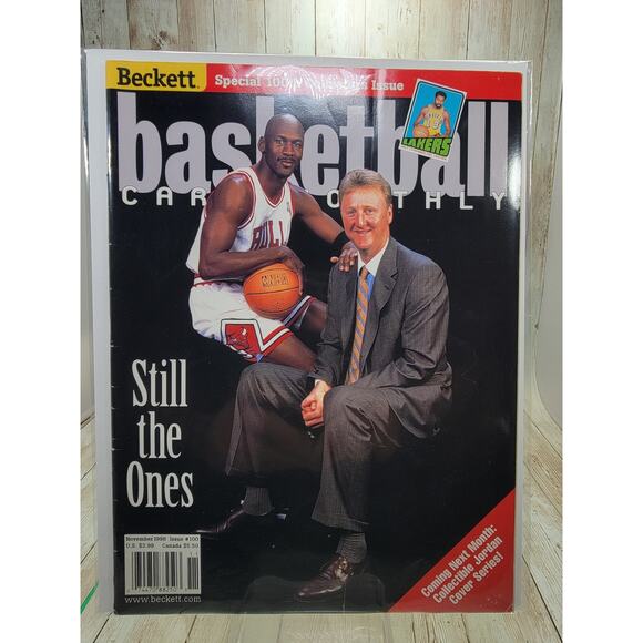 Michael Jordan / Larry Bird Beckett Basketball Card Monthly Nov 1998 Cover - Picture 1 of 7